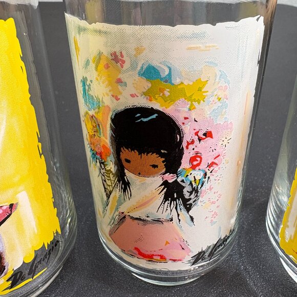 Set of 4 Vintage DeGrazia signed Drinking Glasses - Picture 4 of 7